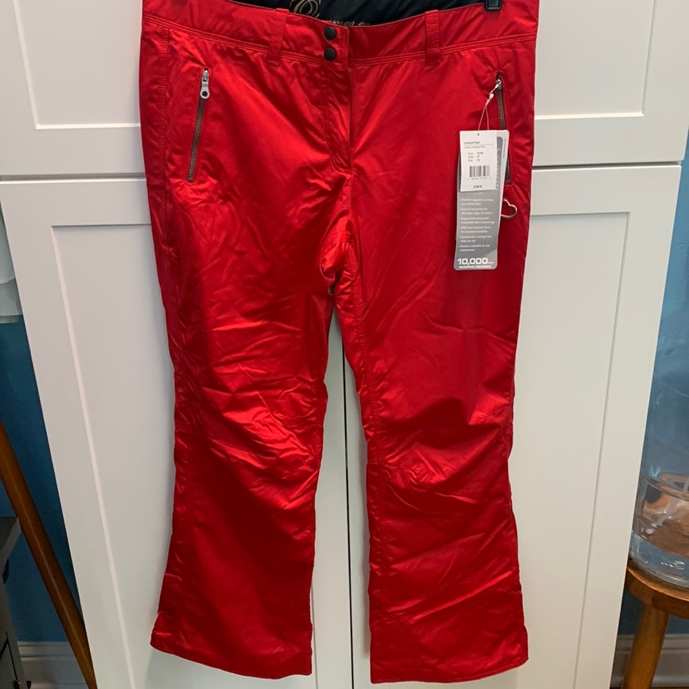 NWT Obermeyer Deep Red ski pants size 12